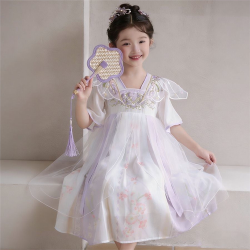 新款2026汉服古装连衣裙儿童裙子夏季薄款甜美女童公主裙超仙