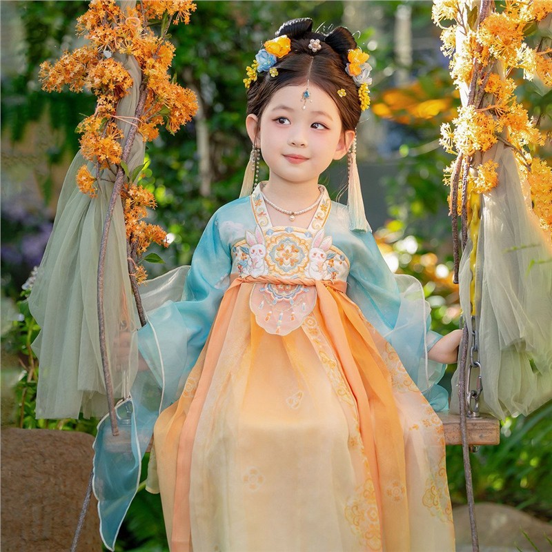 汉服女童2026春款儿童高端仙气古装学生连衣裙女孩刺绣古风襦裙