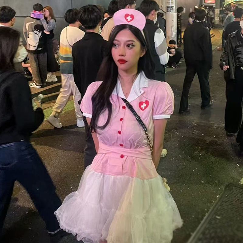 万圣节cosplay恐怖护士装服装角色扮演性感连衣裙