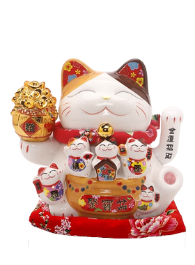 招财猫自动摇手家居摆件桌面摆设