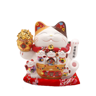 招财猫摆件开业小号店铺前台自动摇手家居客厅乔迁新居礼品发财猫