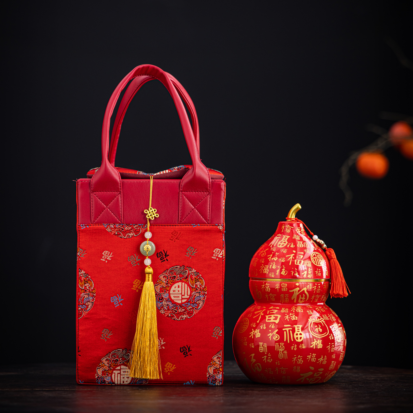 福禄陶瓷葫芦密封茶叶罐摆件送礼