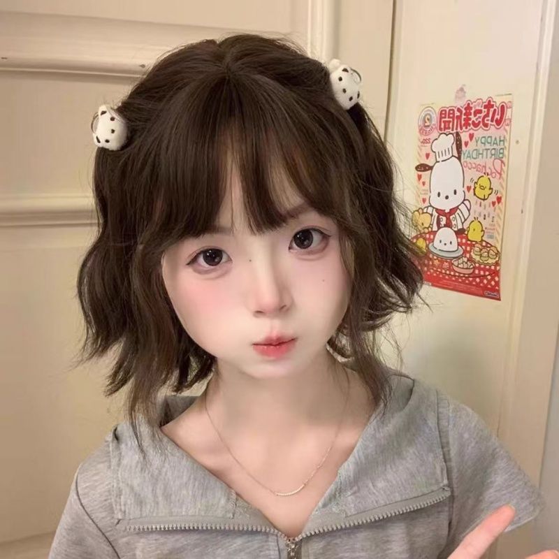宅系可爱毛绒双面小熊鲨鱼夹图片