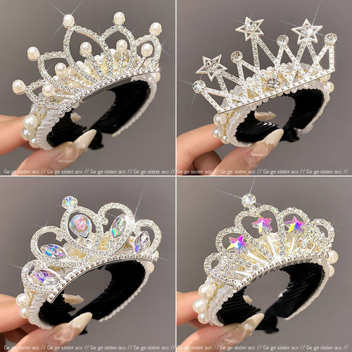 儿童珍珠皇冠头饰女童公主盘发