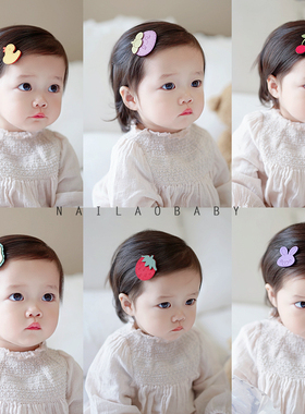 女宝宝魔术贴头饰可爱卡通婴儿碎发贴不伤发刘海发夹发贴儿童发饰