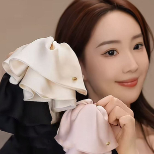 缎面蝴蝶结飘带抓夹女法式优雅半扎发夹精致百搭慵懒风夹子头发饰