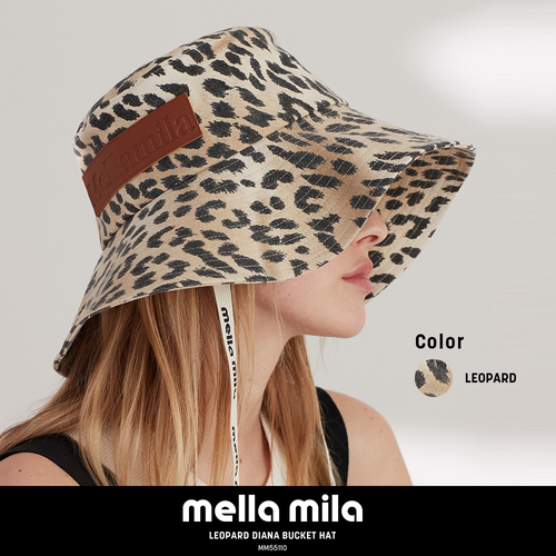 Mellamila韩国正品豹纹大帽檐帽