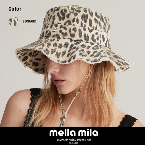 Mellamila韩国正品豹纹渔夫帽
