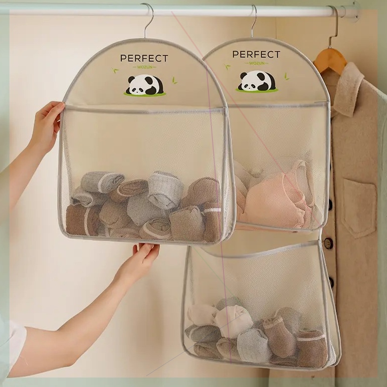 袜子收纳神器宿舍悬挂式网兜衣柜内衣内裤挂袋门后收纳整理置物袋