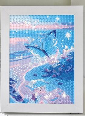 带框蝴蝶钻石贴画满钻2025新款卧室儿童手工diy制作动物点粘贴画