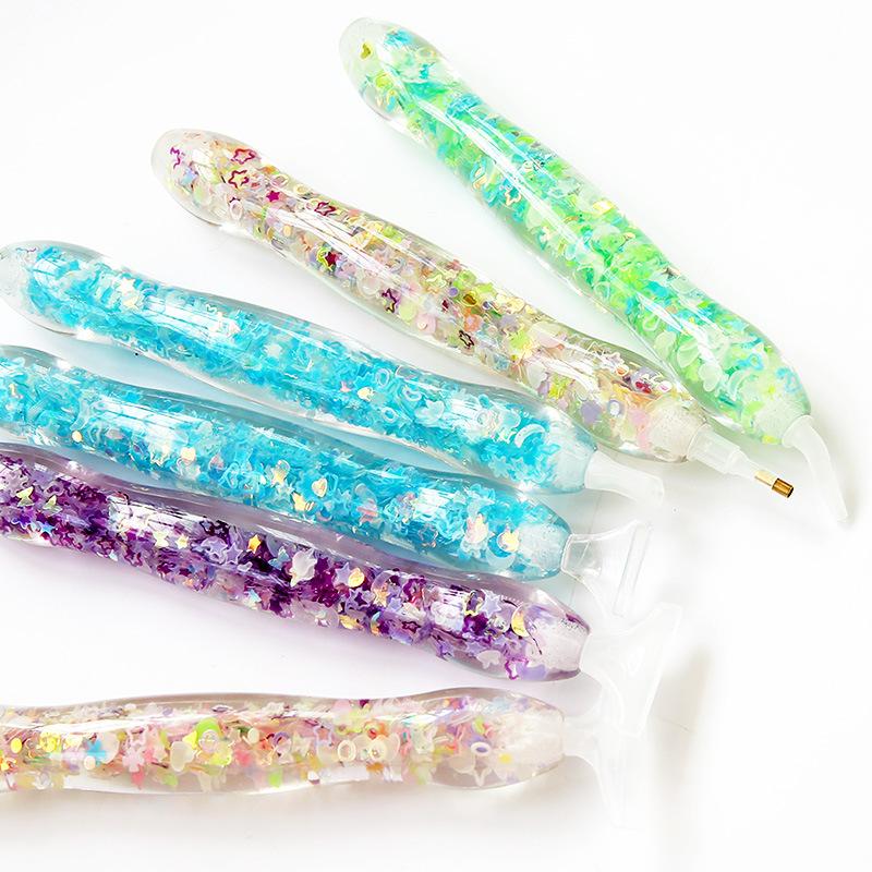 钻石画夜光点钻笔 新款外贸5D发光笔树脂卡通花DIY钻石笔工具神器