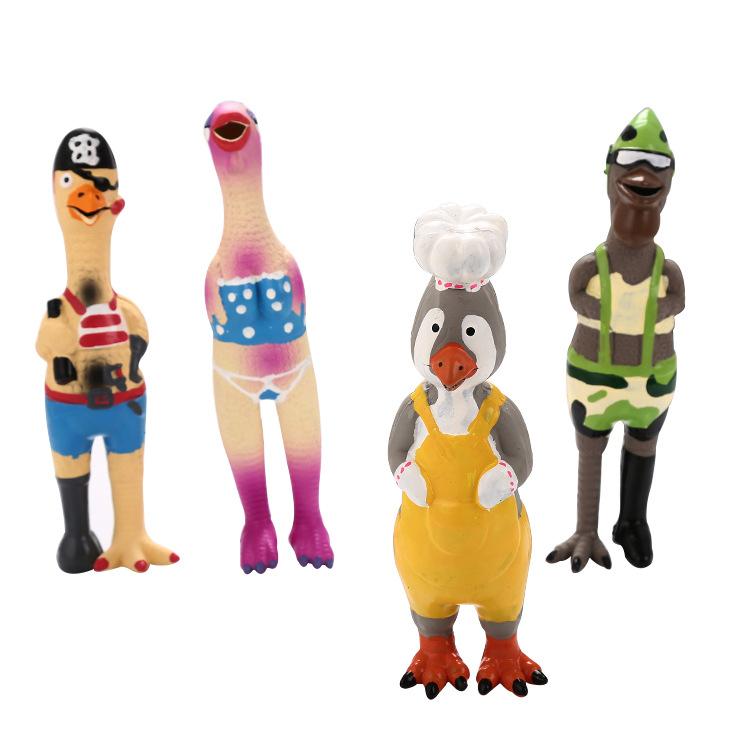 狗狗玩具搞怪造型 怪叫鸡 啃咬乳胶玩具跨境工厂现货 宠物用品