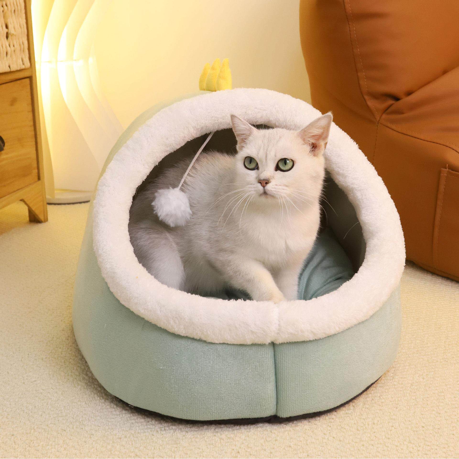 猫窝冬季保暖封闭式安全感可拆洗猫房子猫咪屋猫床宠物狗窝冬天用