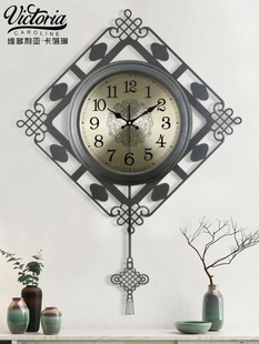简欧石英钟简约大气 挂钟客厅家用静音钟表金属时钟时尚 新中式 新品