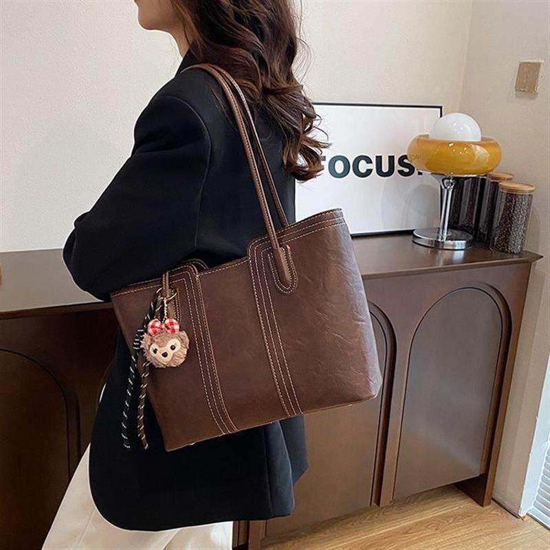 简单大方妈妈包高颜值2025新款托特包大容量休闲单肩斜挎包轻奢时