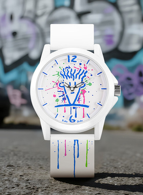 FidoDido菲都狄都青少年学生手表涂鸦街头风男女运动夜光腕表正品