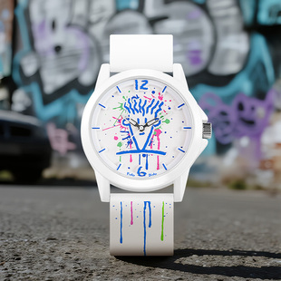 FidoDido菲都狄都青少年学生手表涂鸦街头风男女运动夜光腕表正品