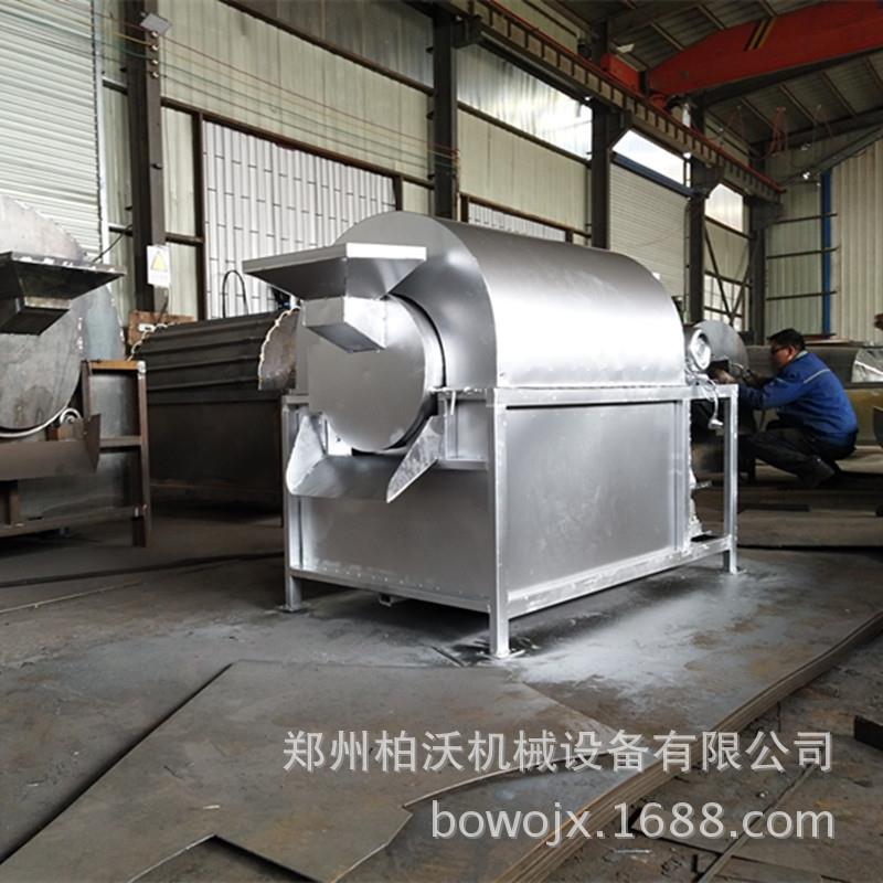 热卖不锈钢小型电加热滚筒炒货机 茶叶中药自动抽湿烘炒干燥设备