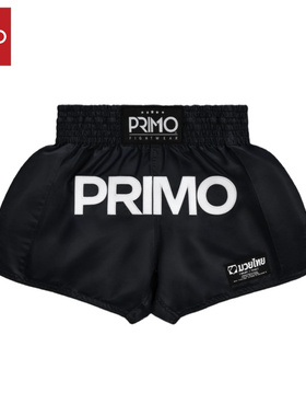 PRIMO曼巴系列泰拳短裤男女通用运动短裤拳击格斗Black 黑色