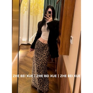 套装女气质高级感圆领内搭背心豹纹A字中长裙独特漂亮冬装一整套