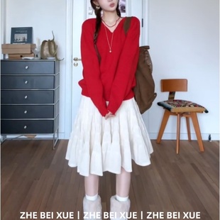 套装女韩系氛围感宽松针织毛衣高级感半身裙子独特漂亮冬装一整套