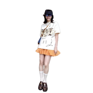 夏装搭配一整套女时尚美式字母印花宽松短袖上衣半身短裙休闲套装