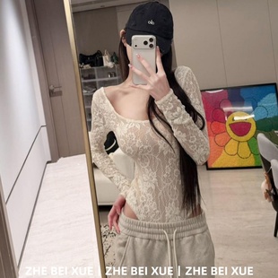 套装女性感辣妹外出蕾丝连体衣百搭宽松长裤子2026超火穿搭一整套