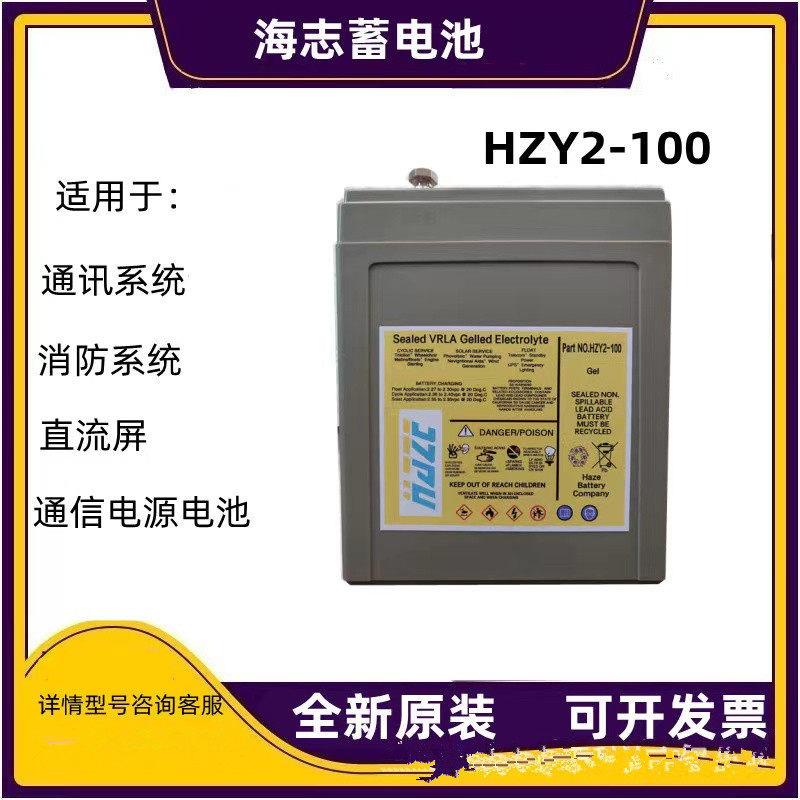 海志蓄电池HZY2-100胶体免维护2V100AH阀控式UPS通信电源电瓶包邮