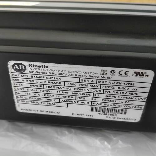[德峰]AB电机CAT MPL-B4540F-SJ72AA成色漂亮9