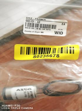 ASCO微型电磁阀411M3124HV 24VDC全新原装正