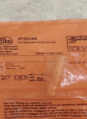 全新原装易福门IFS248