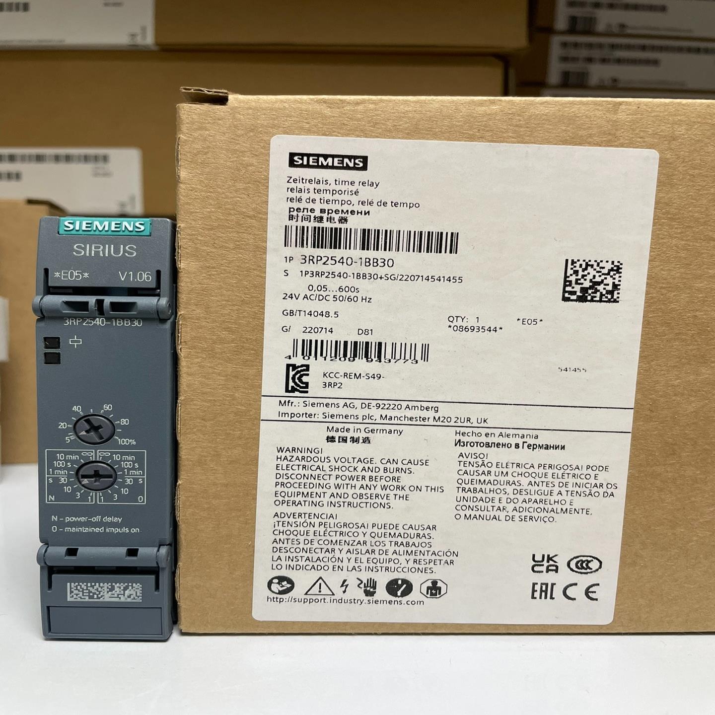 3RP2540-1BB30  时间继电器，电子 返回延迟 无