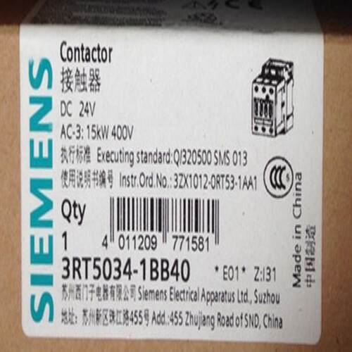 3RT5034-1BB40 3RT5034-1B..0 DC24V 接触器议价