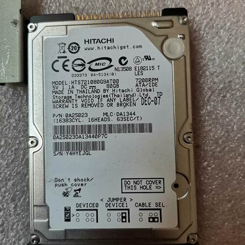 HITACHI硬盘日立80GB  2.5寸 7200转 ID
