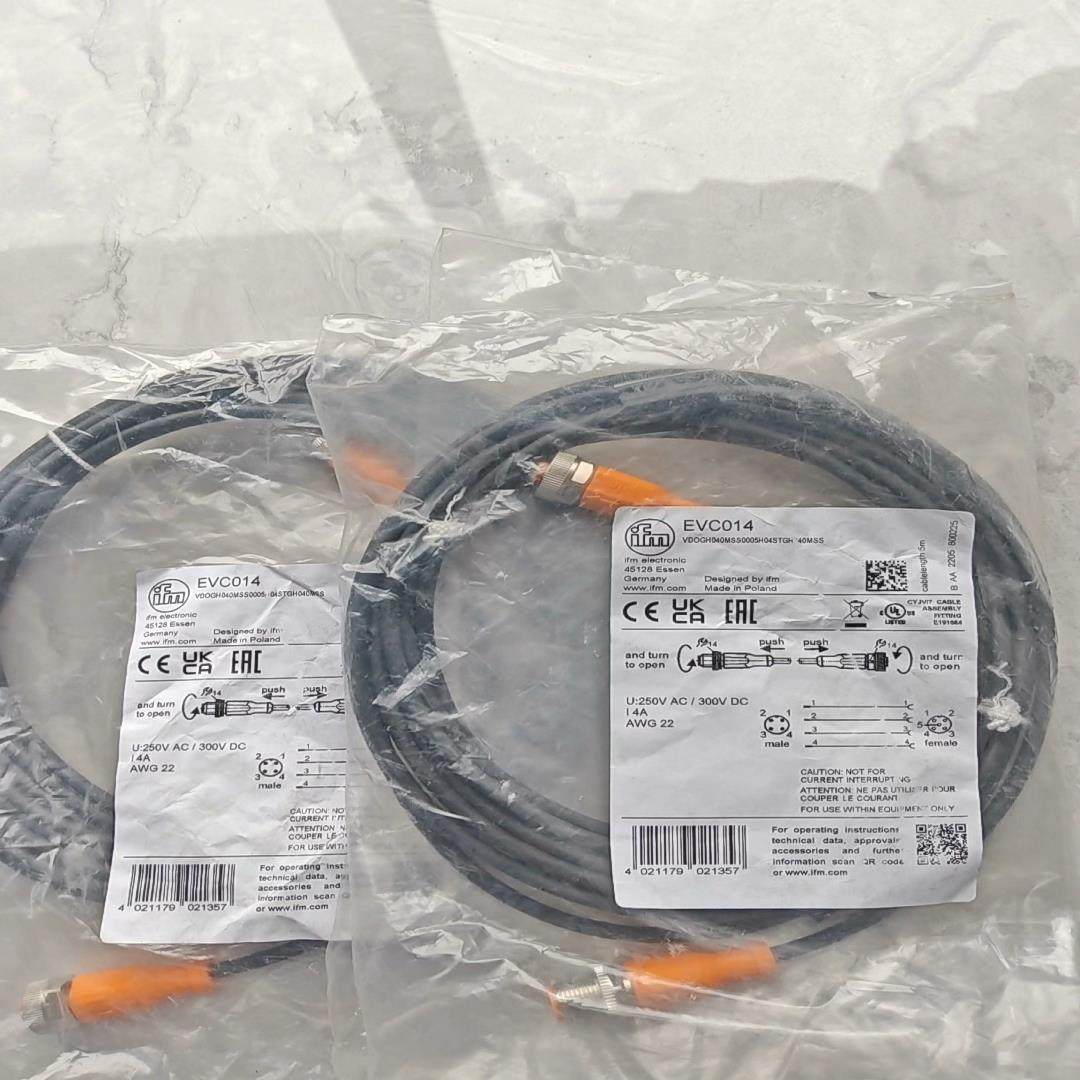 易福门EVC014，德国易福门ifm连接电缆M12，5米PU
