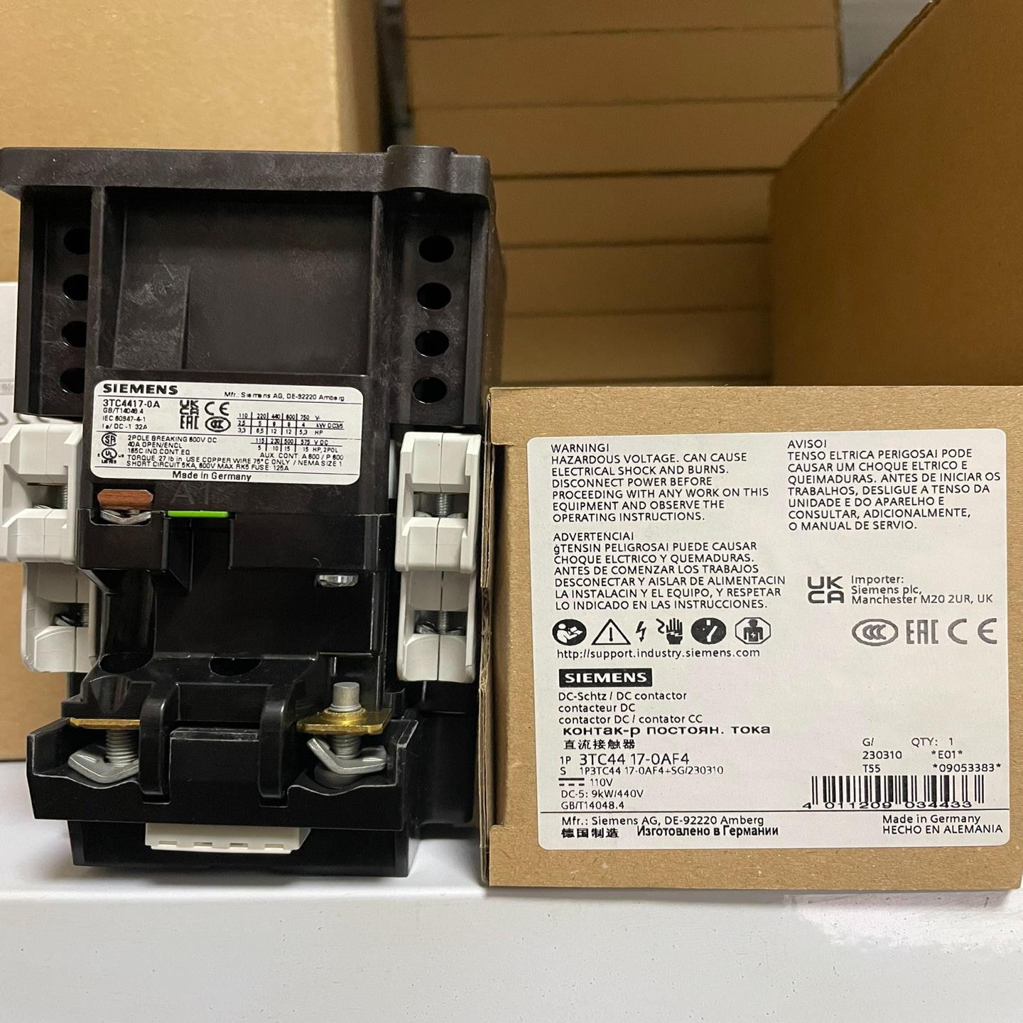 3TC4417-0AF4  接触器，尺寸 2，2 极， DC