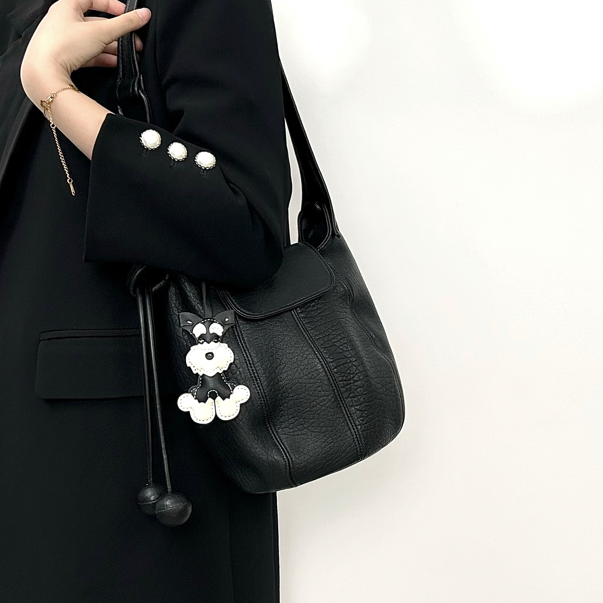 头层泡泡纹羊皮南瓜包小众设计包