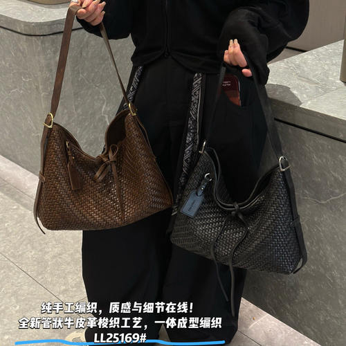 手工编织植鞣牛皮托特包hobo包女