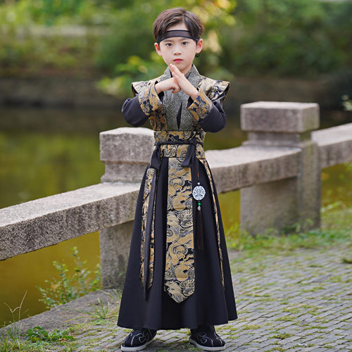 唐装龙年金龙古风国学童装秋冬款演出服儿童