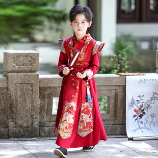 风盛郁2025新款帅气汉服儿童中国风侠客公子哥古装少爷服演出服装