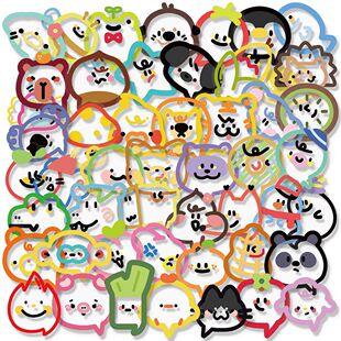 150张缤纷彩绘卡通动物贴纸可爱趣味萌系防水装饰diy贴画手机壳