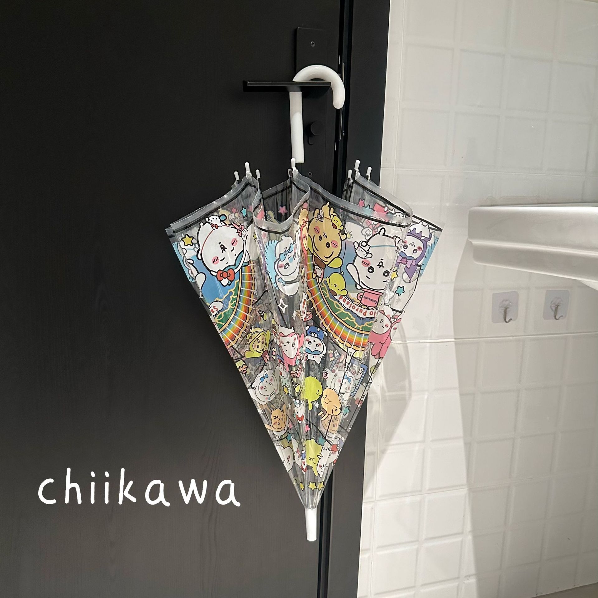 新款吉伊咔哇满印透明伞小八雨伞可爱卡通日系学生透明折叠自动伞