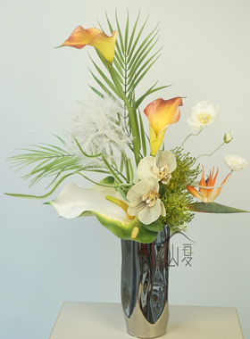 仿真花束马蹄莲蝴蝶兰家居装饰摆件客厅插花假花艺