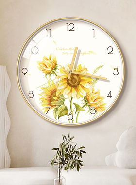 BBA挂钟12英寸客厅家用新中国风挂表艺术钟表免打孔石英钟向阳而