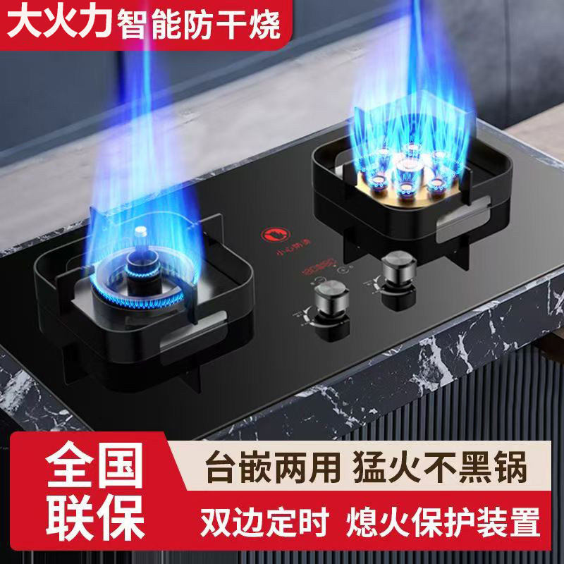 路易好太太燃气灶双灶煤气灶家用台式嵌入式天然气液化气猛火炉具