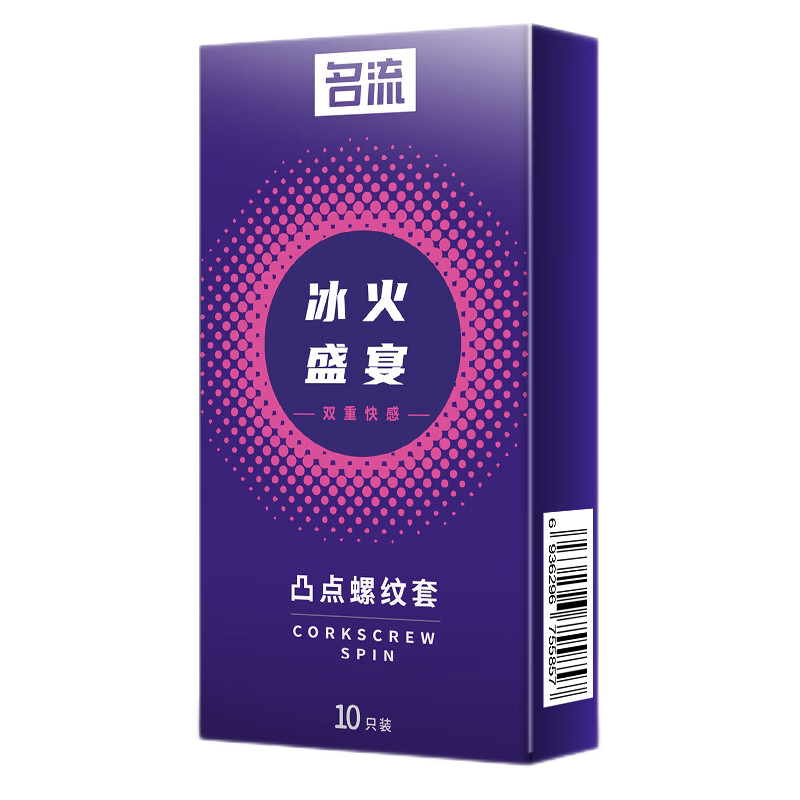 名流冰火两重天避孕套大颗粒狼牙套玻尿酸情趣凸点螺纹安全套男用
