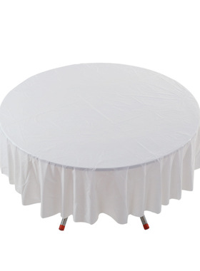 9WOR10张【特厚】一次性餐桌布婚庆结婚圆桌酒店红色加大加厚塑料