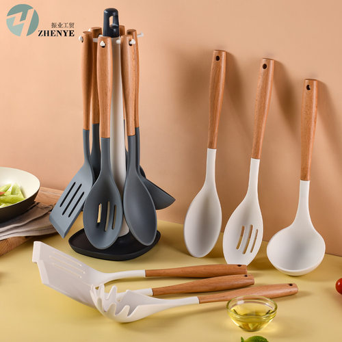 硅胶厨房工具7件套装锅铲中式铲
