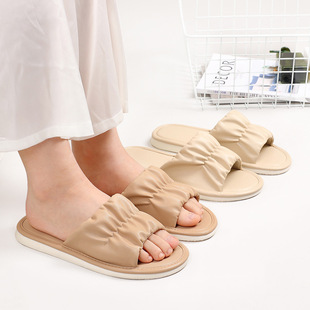 新款 踩屎感皮拖鞋女室内家居家用夏季防滑情侣时尚pu皮质凉拖鞋