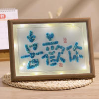 Handmade asters dried flower photo frame 520 Valentine's Day gift, Asters 1314 dried flower photo frame couple gift thumbnail 4